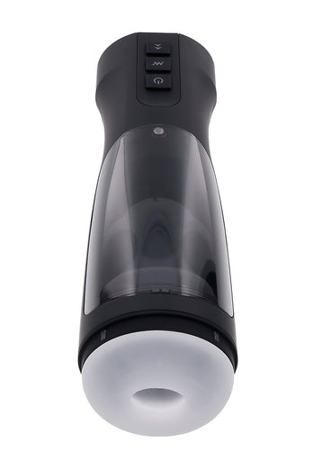 Playboy - End Game Warming & Vibrating Stroker with UV Sanitizing Stand - Black - Stag Shop