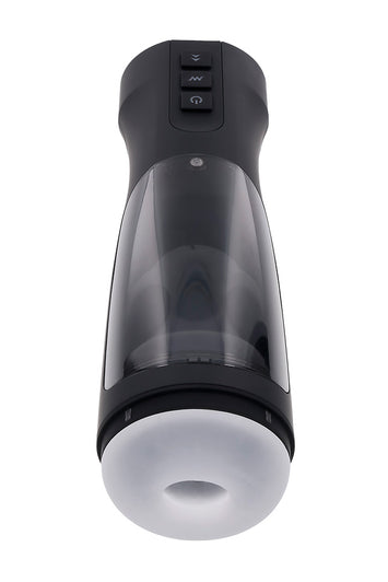 Playboy - End Game Warming & Vibrating Stroker with UV Sanitizing Stand - Black - Stag Shop