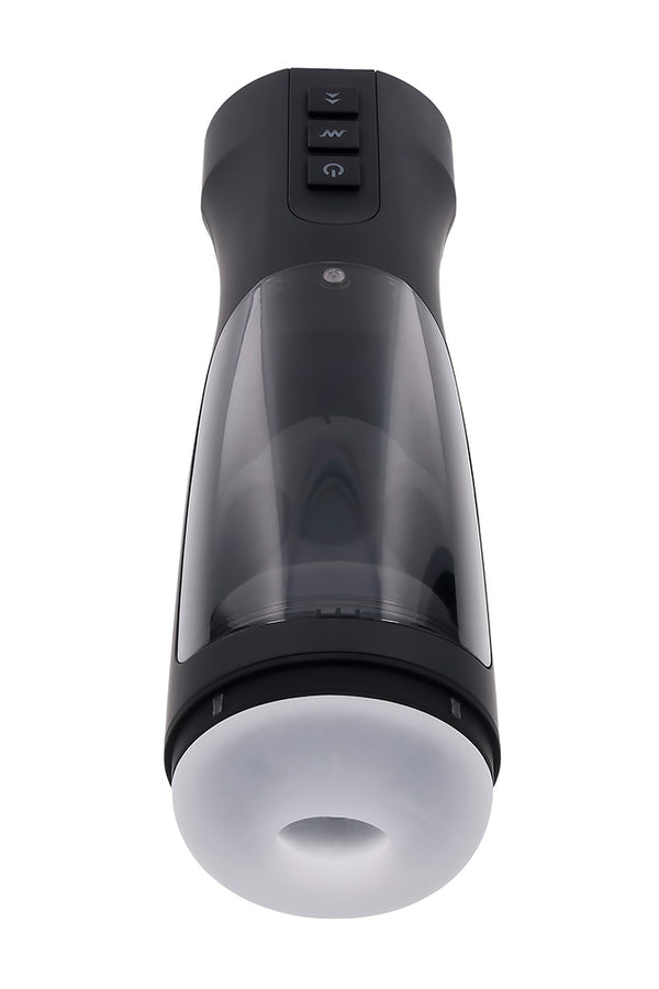 Playboy - End Game Warming & Vibrating Stroker with UV Sanitizing Stand - Black - Stag Shop