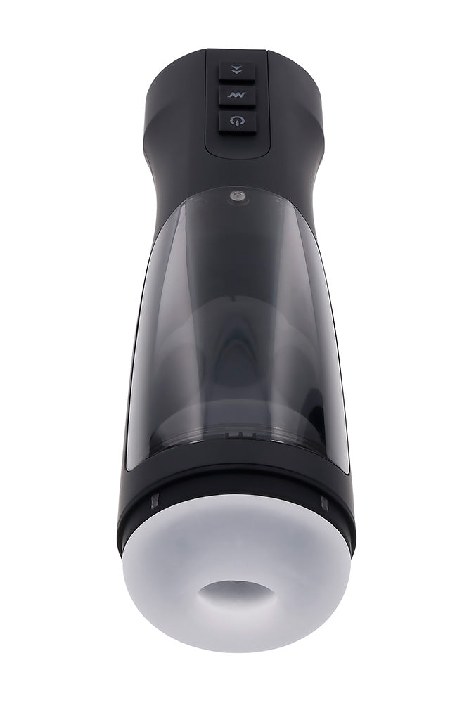 Playboy - End Game Warming & Vibrating Stroker with UV Sanitizing Stand - Black - Stag Shop