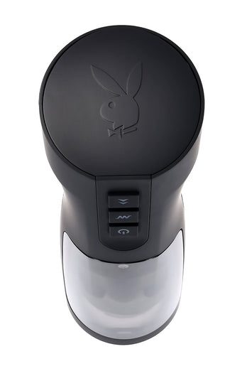 Playboy - End Game Warming & Vibrating Stroker with UV Sanitizing Stand - Black - Stag Shop
