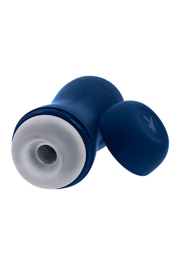 Playboy - Gusto Vibrating & Sucking Stroker - Blue - Stag Shop
