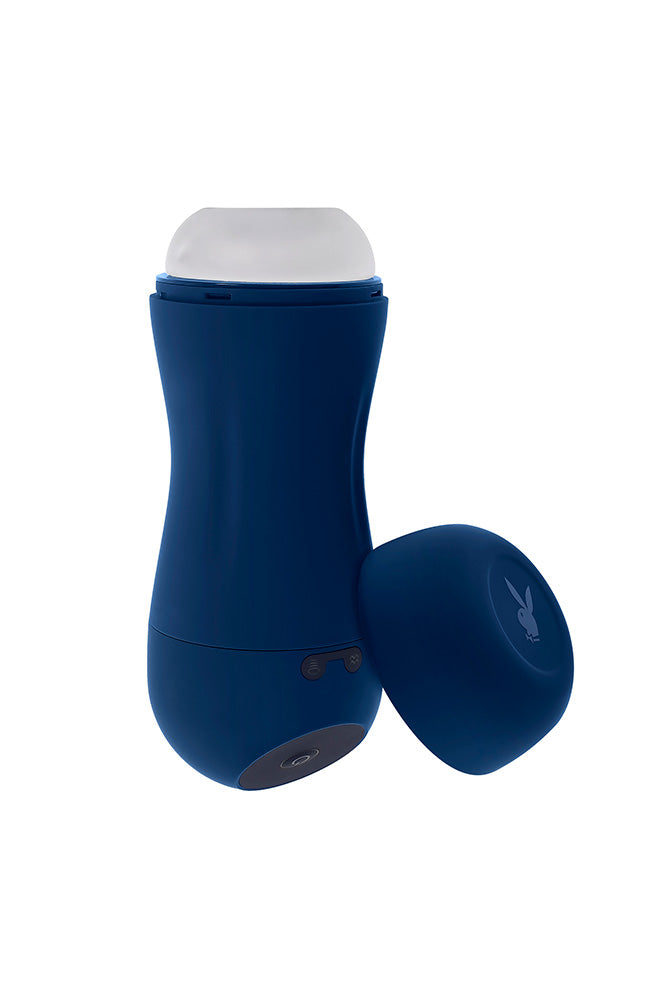 Playboy - Gusto Vibrating & Sucking Stroker - Blue - Stag Shop