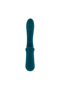 Thumbnail for Playboy - Harmony Dual Vibrator with Flickering Tongue - Teal - Stag Shop