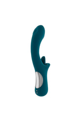 Playboy - Harmony Dual Vibrator with Flickering Tongue - Teal - Stag Shop