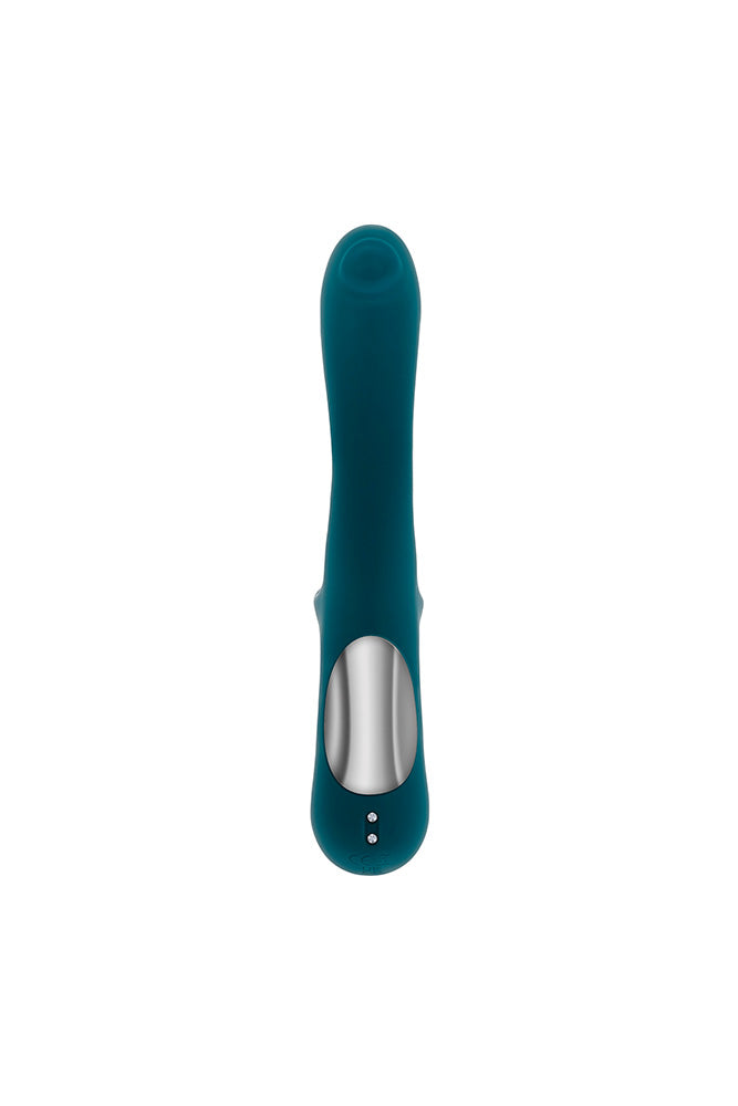 Playboy - Harmony Dual Vibrator with Flickering Tongue - Teal - Stag Shop