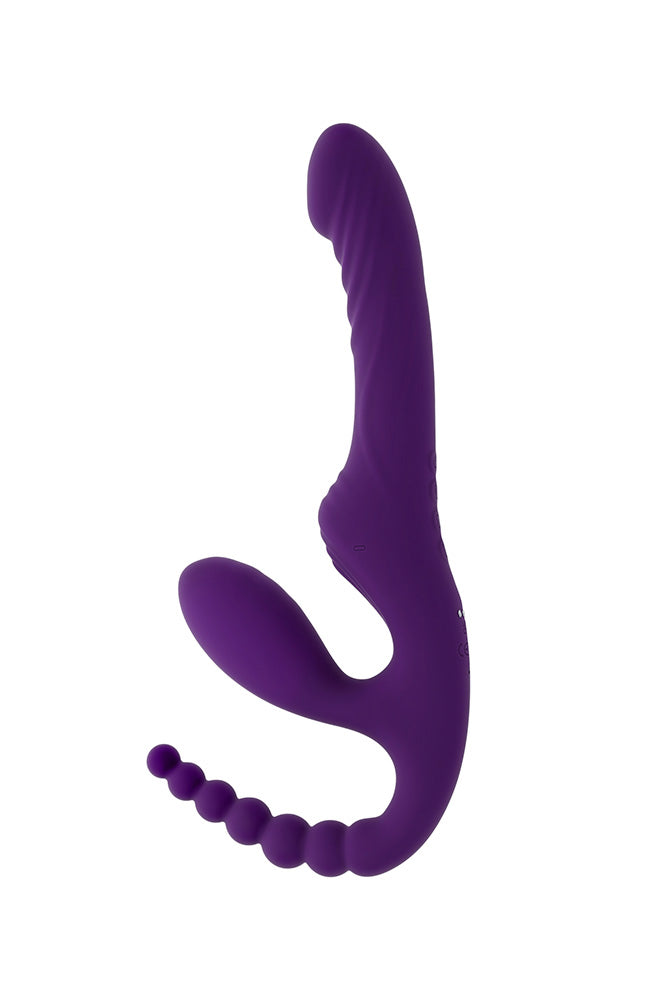Playboy - Hug It Out Strapless Strap-On with Anal Stimulator with Remote Control - Stag Shop