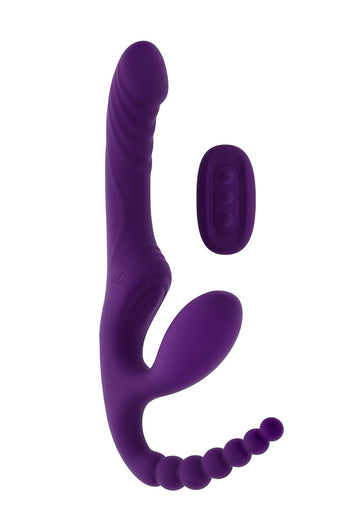 Playboy - Hug It Out Strapless Strap-On with Anal Stimulator with Remote Control - Stag Shop