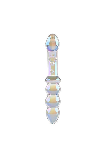 Playboy - Playboy Pleasure Jewels Double Ended Glass Dildo - Iridescent - Stag Shop