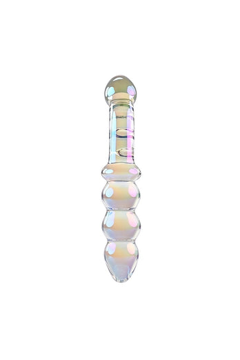 Playboy - Playboy Pleasure Jewels Double Ended Glass Dildo - Iridescent - Stag Shop