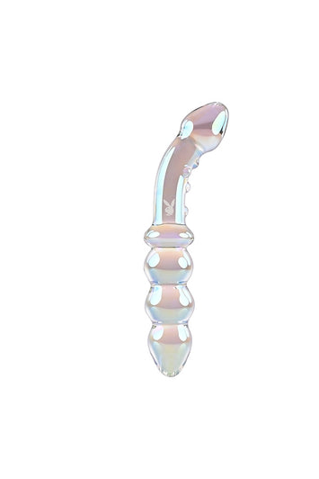 Playboy - Playboy Pleasure Jewels Double Ended Glass Dildo - Iridescent - Stag Shop