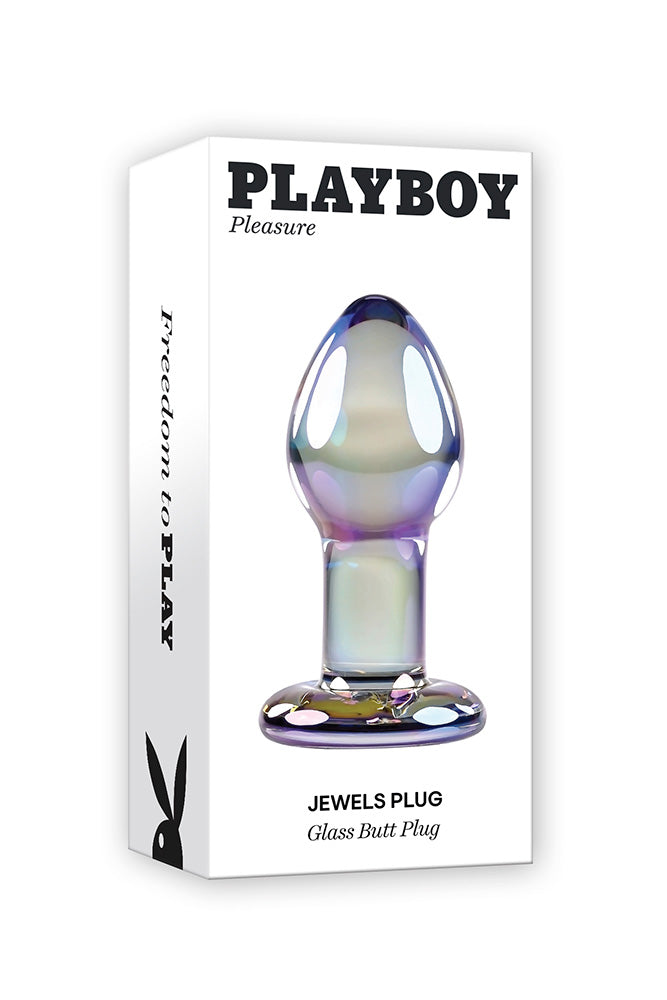 Playboy - Playboy Pleasure Jewels Plug Glass Butt Plug - Iridescent - Stag Shop