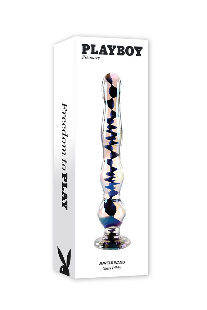 Playboy - Jewels Wand Glass Dildo - Multicolour - Stag Shop