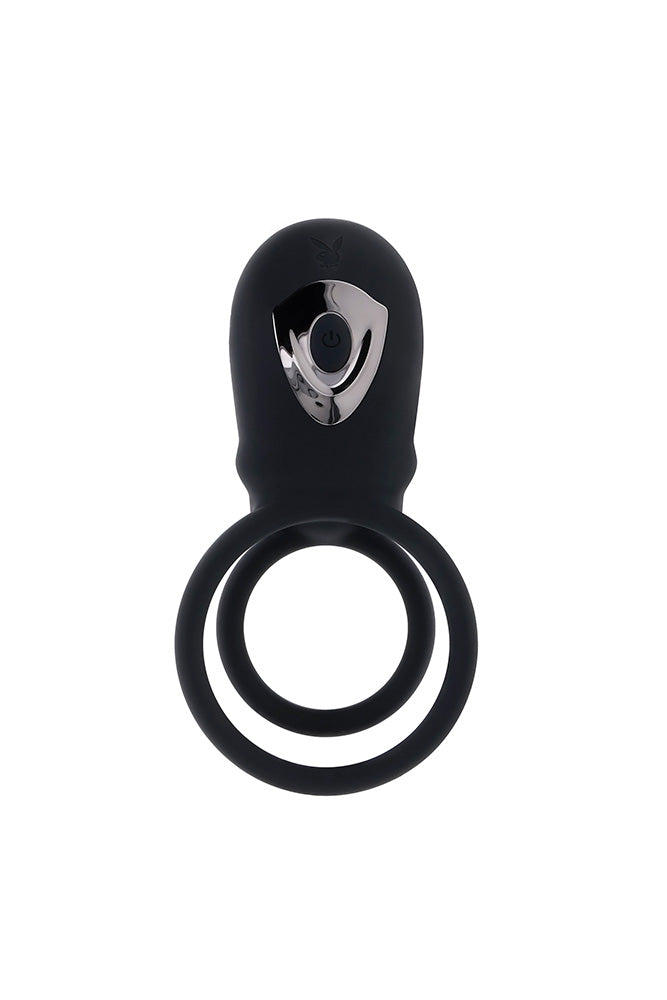 Playboy - Just Right Vibrating Cock Ring - Black - Stag Shop