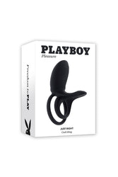 Playboy - Just Right Vibrating Cock Ring - Black - Stag Shop