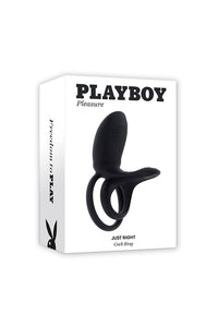 Thumbnail for Playboy - Just Right Vibrating Cock Ring - Black - Stag Shop