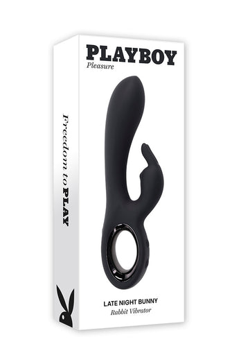 Playboy - Late Night Bunny Vibrator - Black - Stag Shop