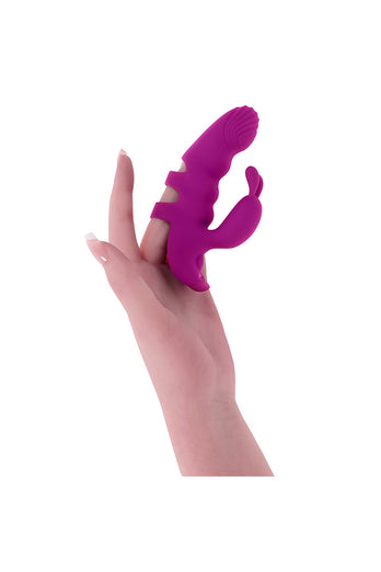 Playboy - Lend A Hand Rabbit Finger Vibrator - Purple - Stag Shop