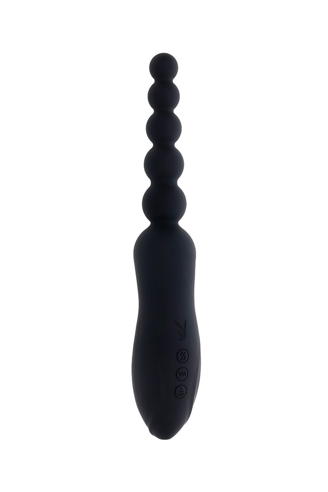 Playboy - Let It Bead Dual Ended Vibrator - Black - Stag Shop