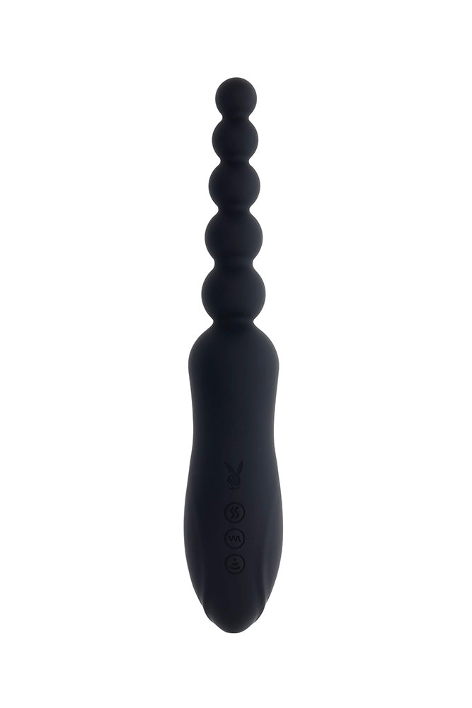 Playboy - Let It Bead Dual Ended Vibrator - Black - Stag Shop