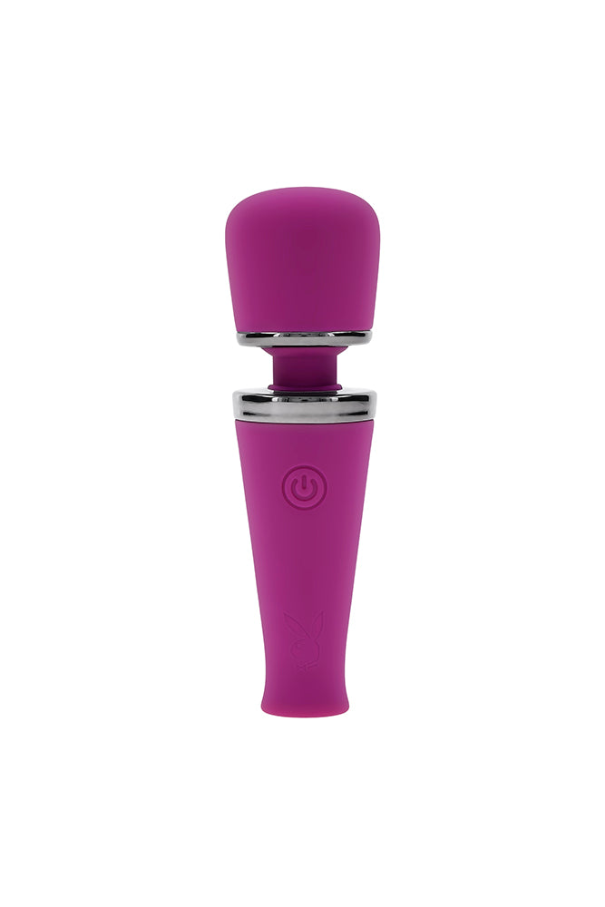 Playboy - Mic Drop Mini Wand Vibrator - Purple - Stag Shop