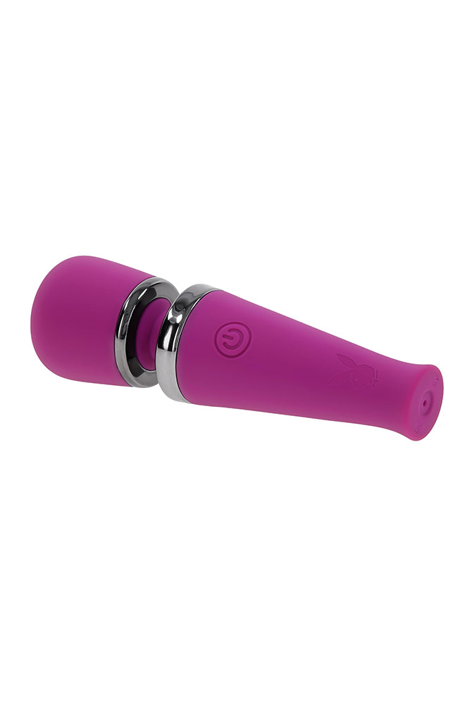 Playboy - Mic Drop Mini Wand Vibrator - Purple - Stag Shop