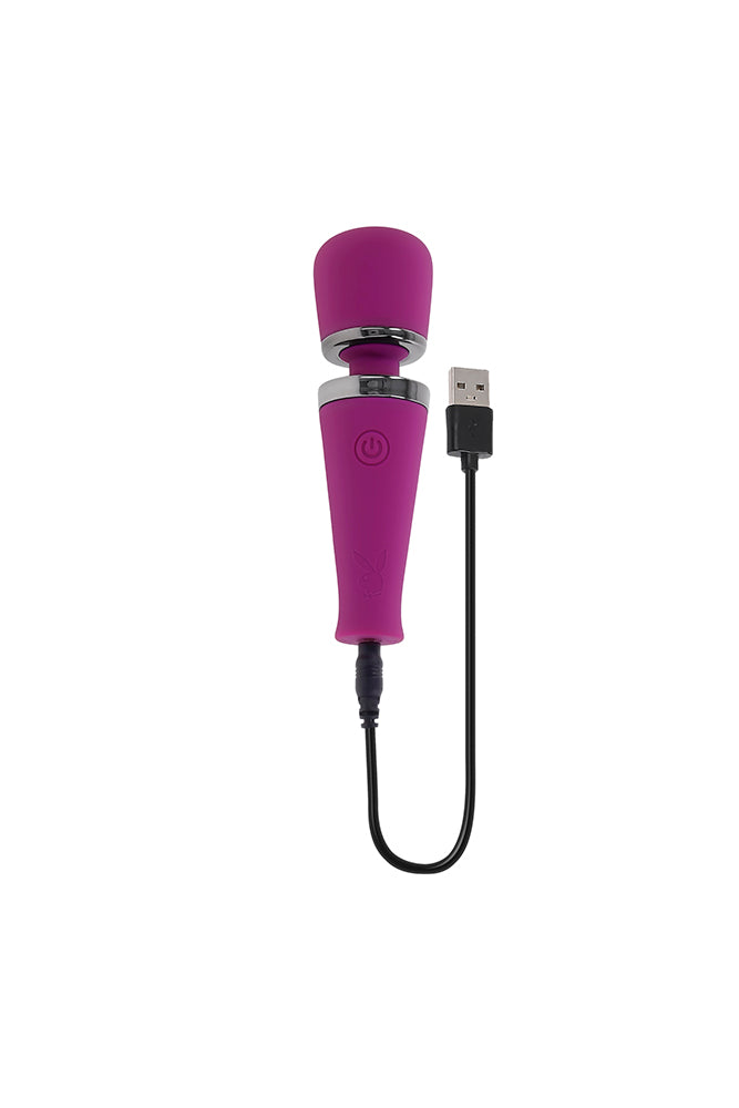 Playboy - Mic Drop Mini Wand Vibrator - Purple - Stag Shop