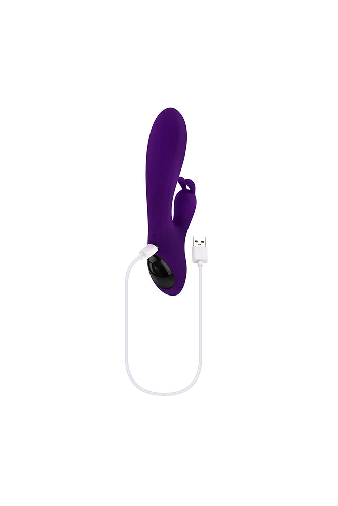 Playboy - On Repeat Beaded Tip Rabbit Vibrator - Purple - Stag Shop