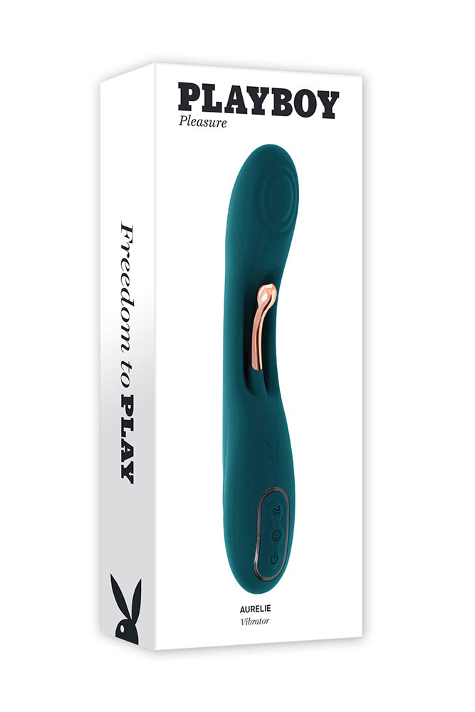 Playboy - Aurelie Vibrator With G-Spot Tickler - Teal - Stag Shop