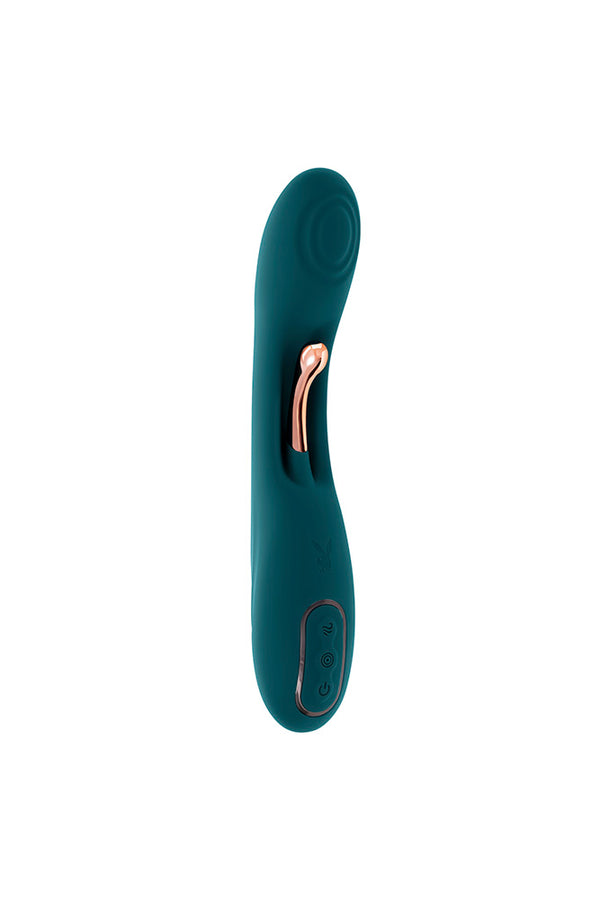 Playboy - Aurelie Vibrator With G-Spot Tickler - Teal - Stag Shop Playboy - Aurelie Vibrator With G-Spot Tickler - Teal - Stag Shop