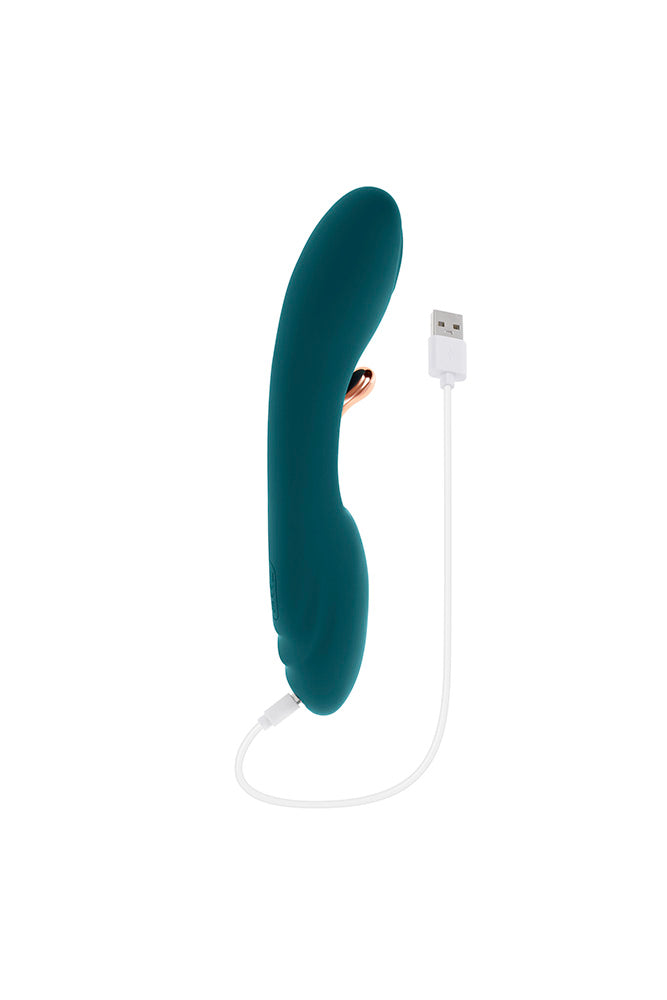 Playboy - Aurelie Vibrator With G-Spot Tickler - Teal - Stag Shop