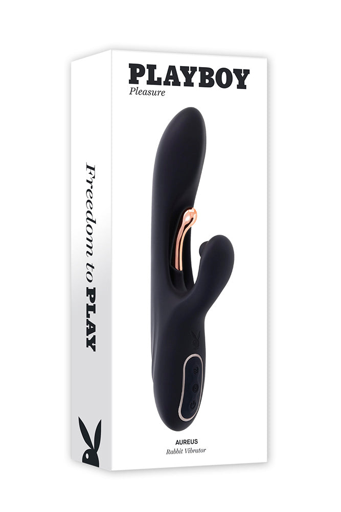 Playboy - Aureus G-Spot Tickling Rabbit Vibrator - Black - Stag Shop