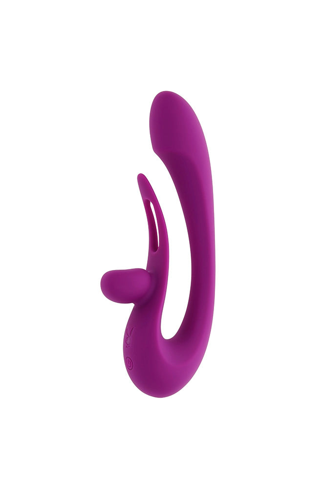 Playboy - Cha Cha Slide Dual Vibrator With Adjustable Clitoral Shaft - Purple - Stag Shop