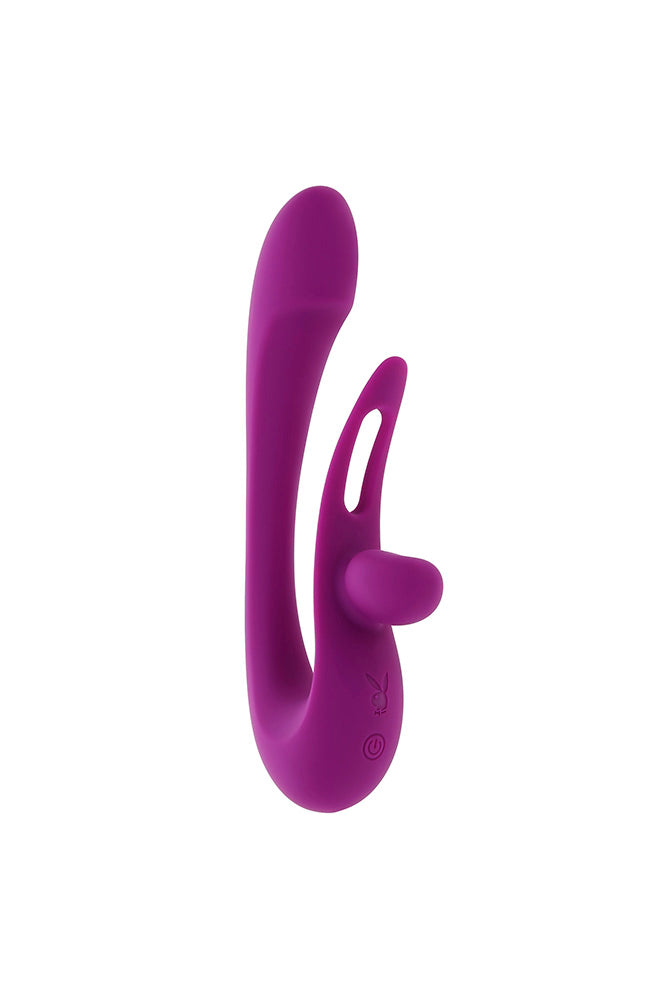 Playboy - Cha Cha Slide Dual Vibrator With Adjustable Clitoral Shaft - Purple - Stag Shop