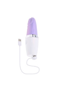 Thumbnail for Playboy - Getaway Tapping Lipstick Vibrator - White/Opal - Stag Shop