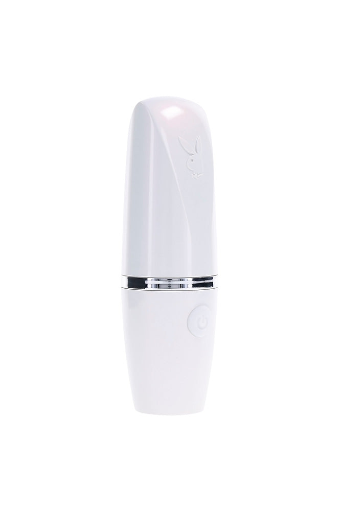 Playboy - Getaway Tapping Lipstick Vibrator - White/Opal - Stag Shop