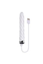 Playboy - In A Twist Glass Vibrator - Clear/White - Stag Shop