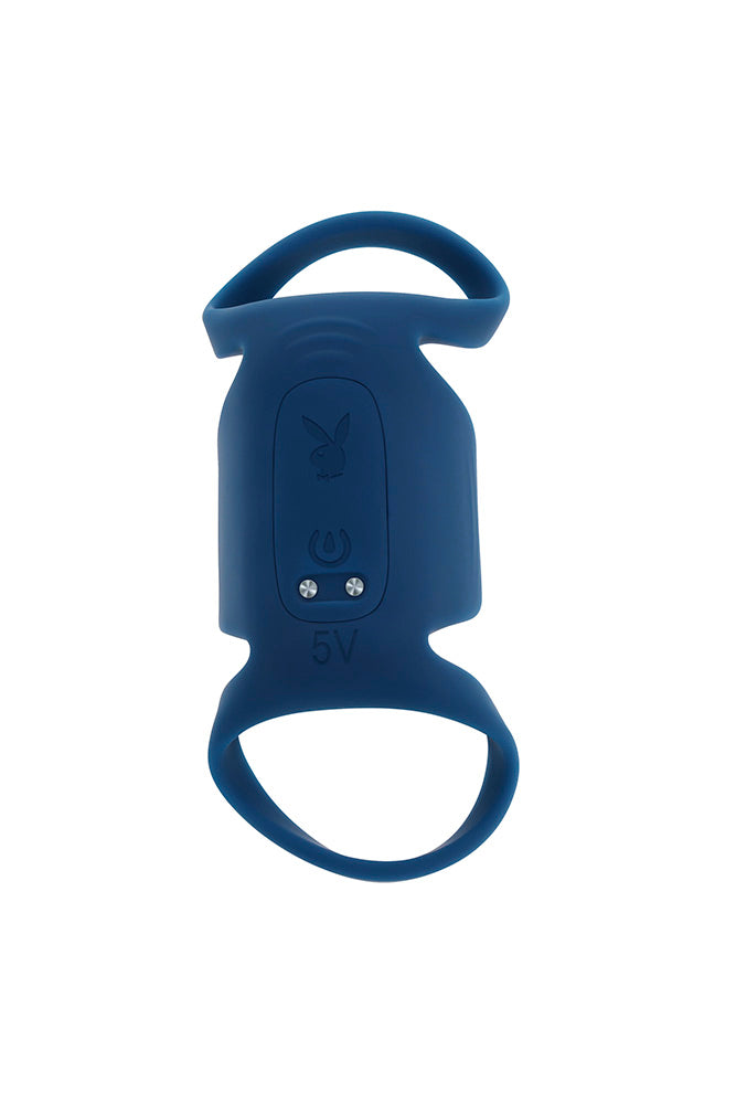 Playboy - Jet Pack Dual Ring Penis Vibrator - Blue - Stag Shop