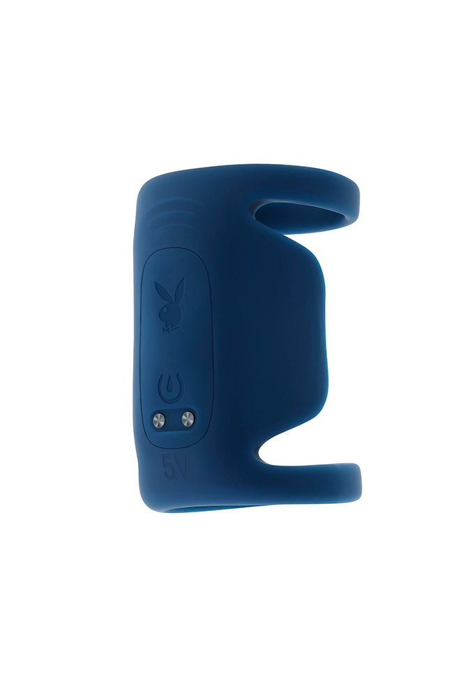Playboy - Jet Pack Dual Ring Penis Vibrator - Blue - Stag Shop