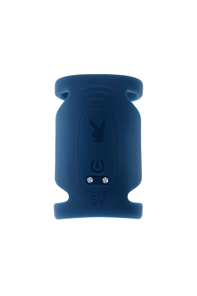 Playboy - Jet Pack Dual Ring Penis Vibrator - Blue - Stag Shop