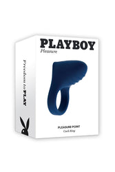 Playboy - Pleasure Point Vibrating Cock Ring - Blue - Stag Shop