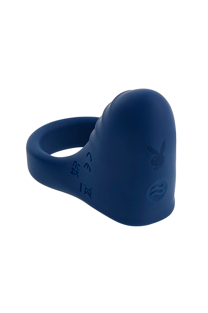 Playboy - Pleasure Point Vibrating Cock Ring - Blue - Stag Shop