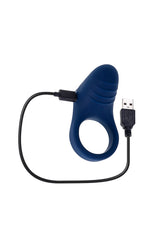 Playboy - Pleasure Point Vibrating Cock Ring - Blue - Stag Shop