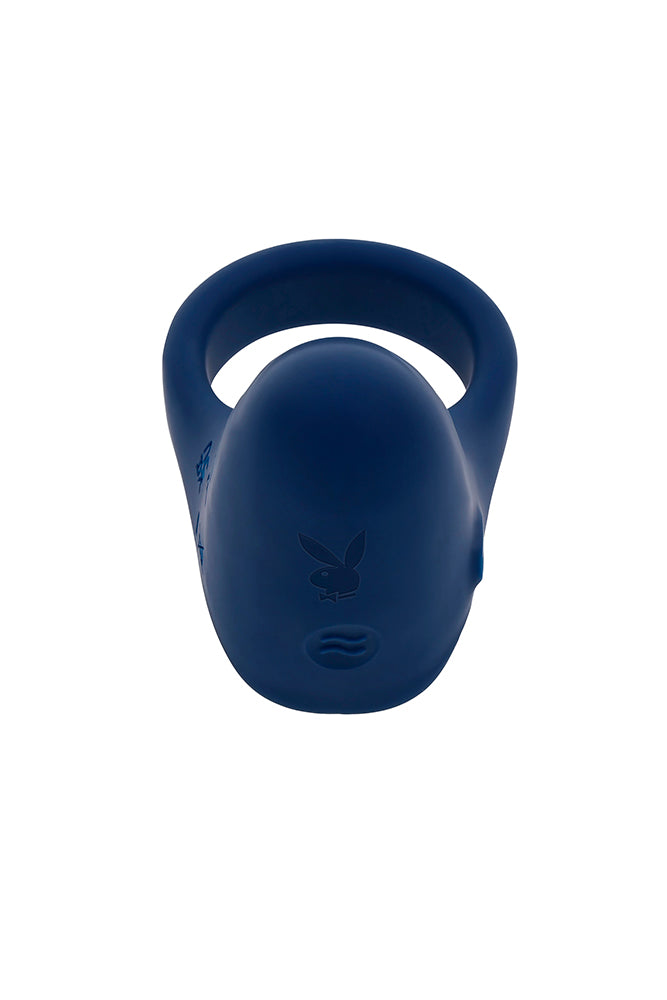 Playboy - Pleasure Point Vibrating Cock Ring - Blue - Stag Shop