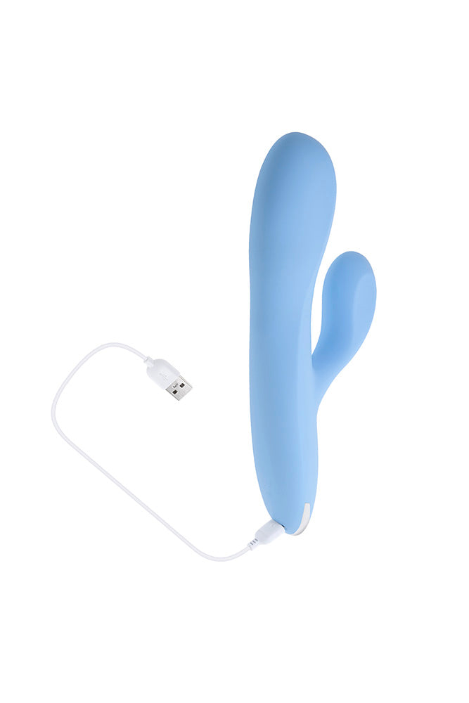 Playboy - Up & Away Thrusting Rabbit Vibrator - Sky Blue - Stag Shop