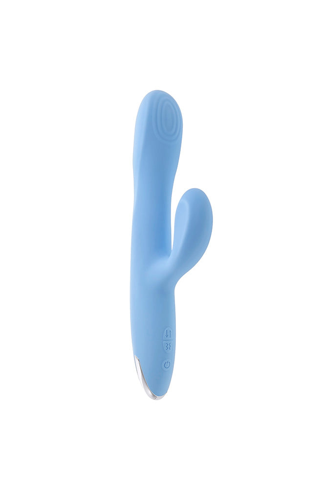 Playboy - Up & Away Thrusting Rabbit Vibrator - Sky Blue - Stag Shop