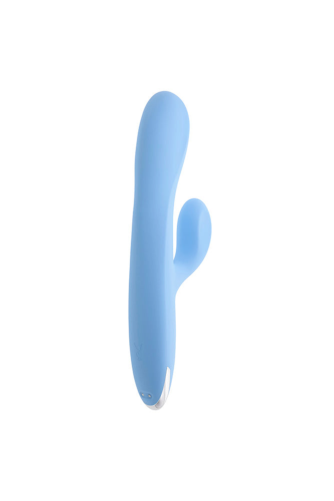 Playboy - Up & Away Thrusting Rabbit Vibrator - Sky Blue - Stag Shop
