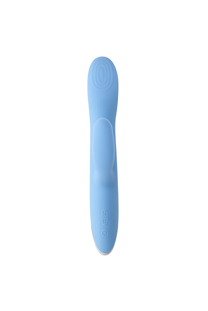 Playboy - Up & Away Thrusting Rabbit Vibrator - Sky Blue - Stag Shop