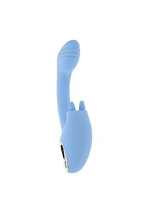 Thumbnail for Playboy - Sapphire Sky Dual Vibrator With Double-Tongued Clitoral Stimulator - Stag Shop