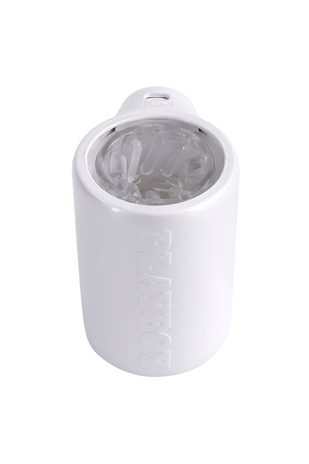 Playboy - Spin Doctor Vibrating & Spinning Stroker - White/Clear - Stag Shop